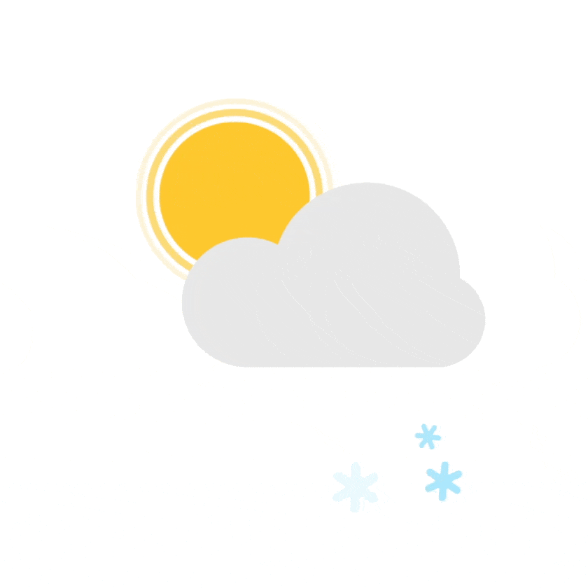 Lottie weather animation Sun and snow 